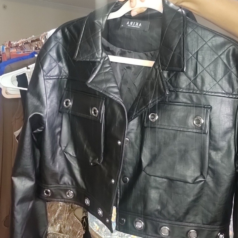 Akria, Vegan leather jacket, black